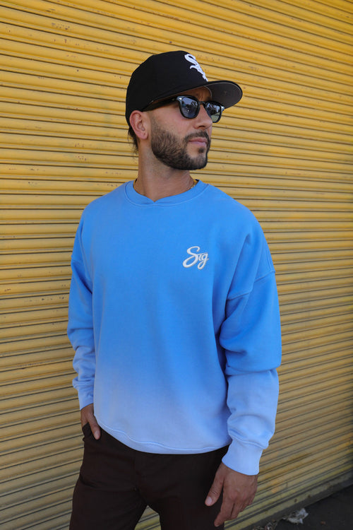 Blue Vintage Fade Crewneck