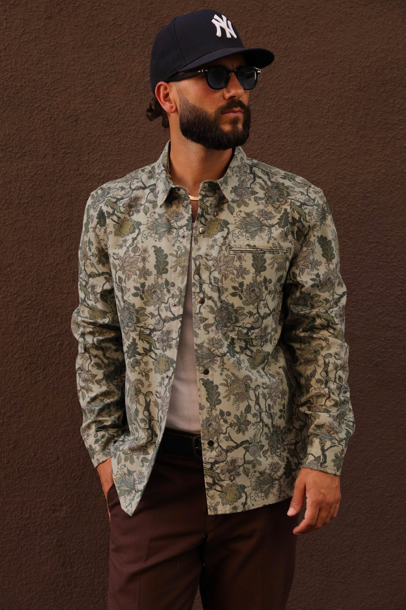 Paisley shirt jacket