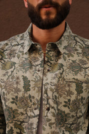 Paisley shirt jacket Sage