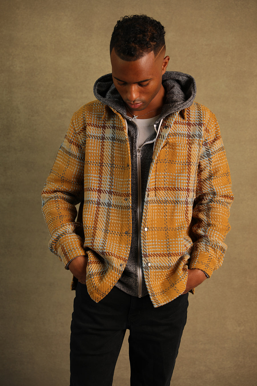 Loom Woven Jacket Mustard