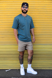 Relaxed Henley Teal