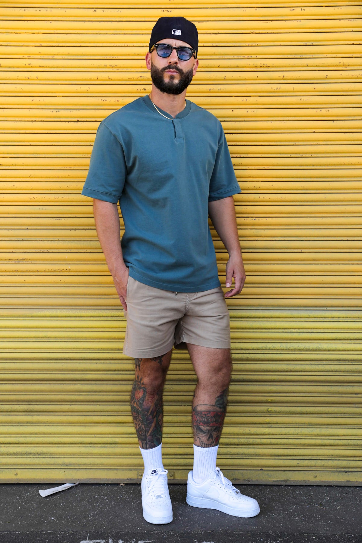 Relaxed Henley Teal