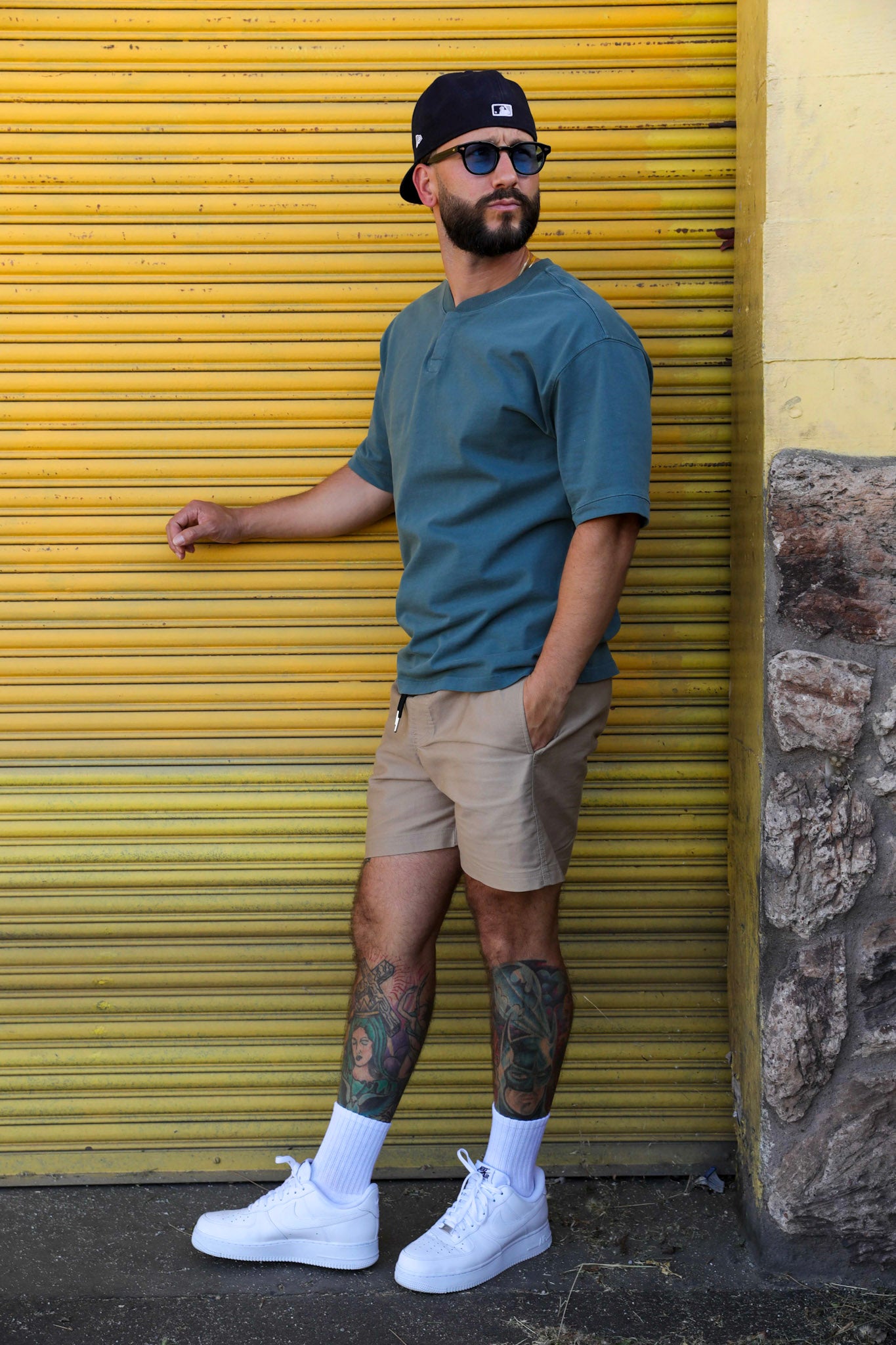 Relaxed Henley Teal