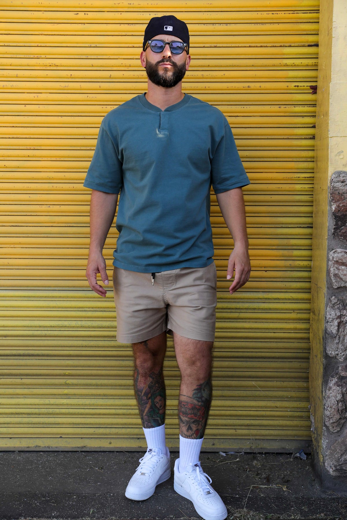 Relaxed Henley Teal