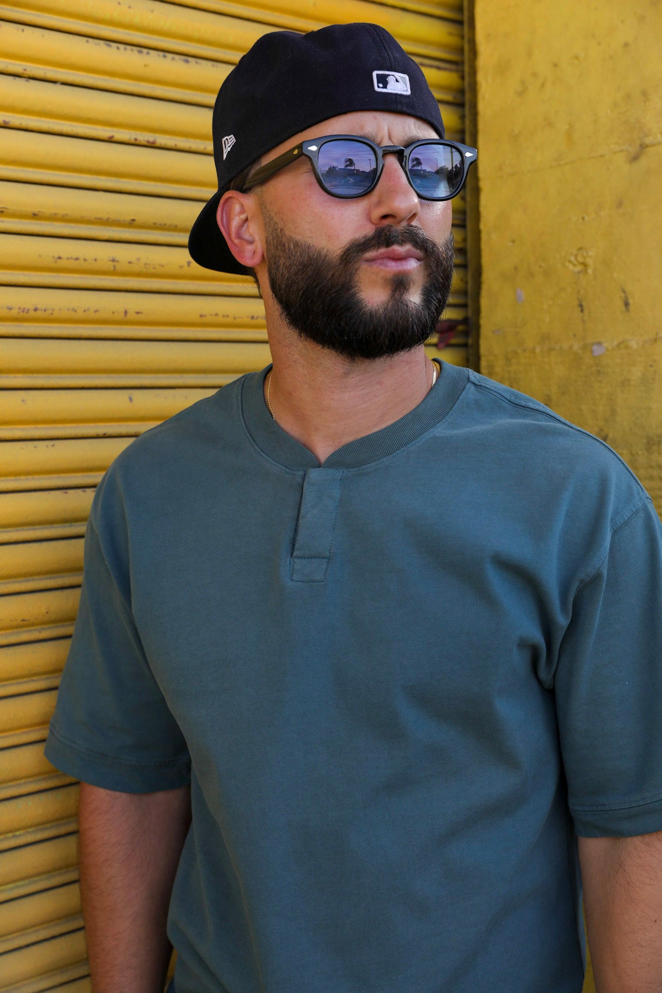 Relaxed Henley Teal