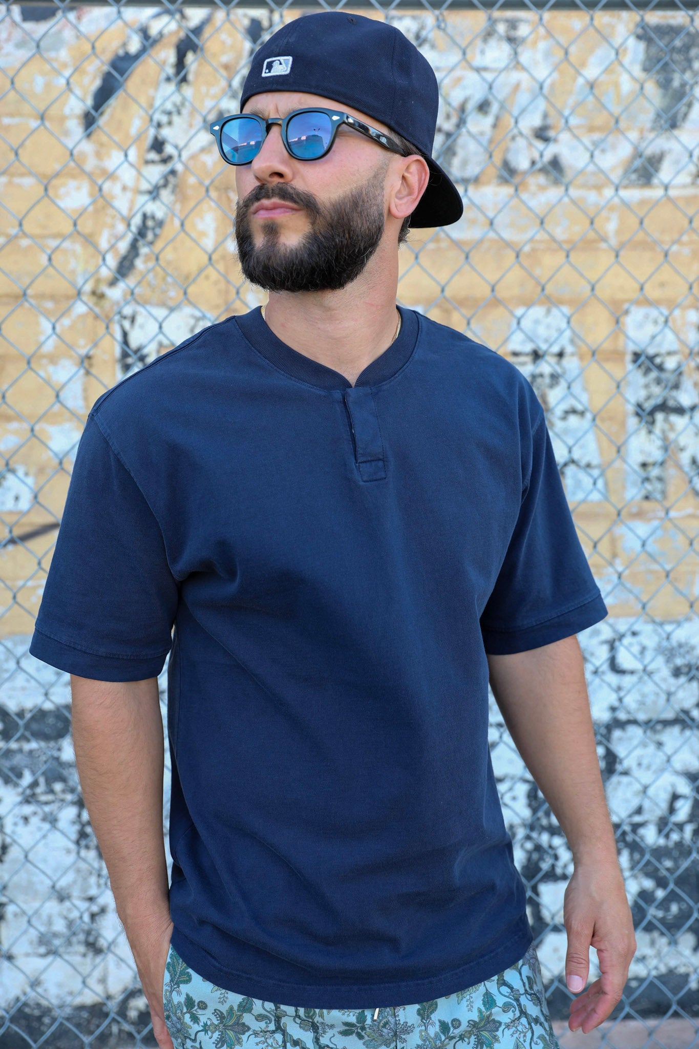 Relaxed Henley Navy