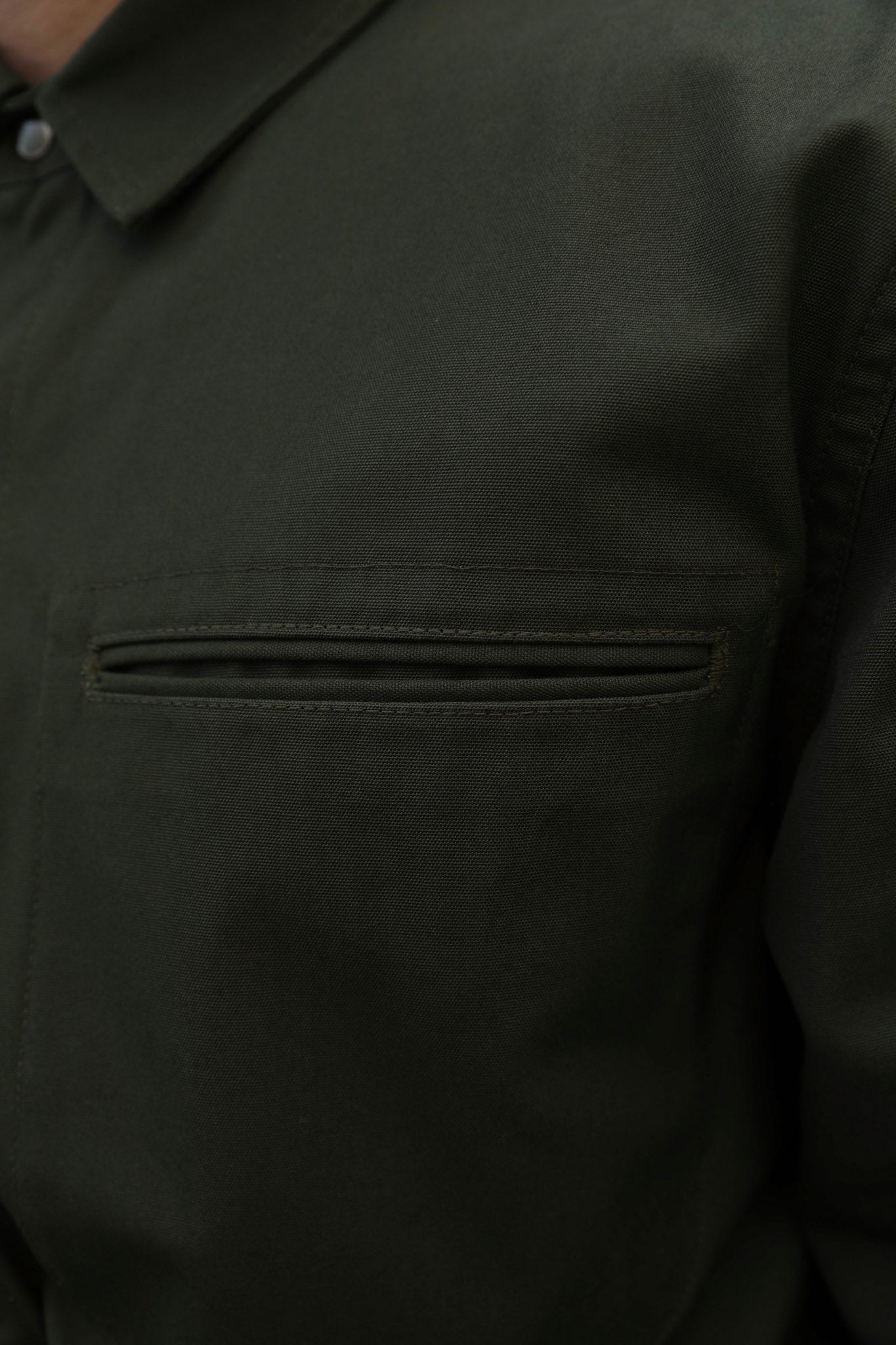Pocketed Shirt Jacket for Men | Pine Selvedge Oxford