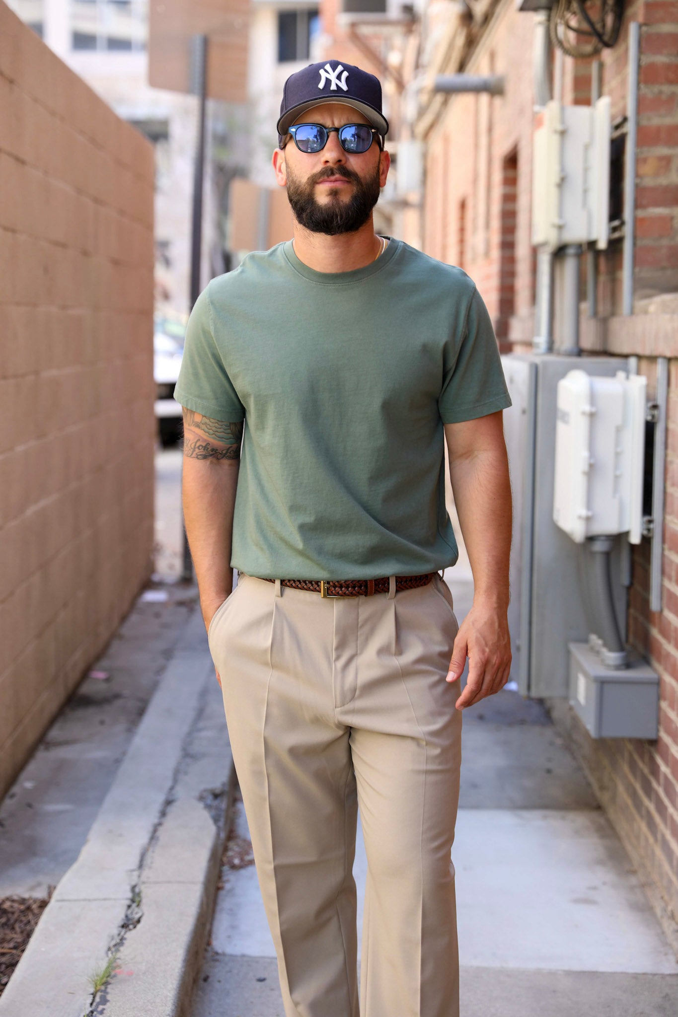 Slim-fit tee Sage