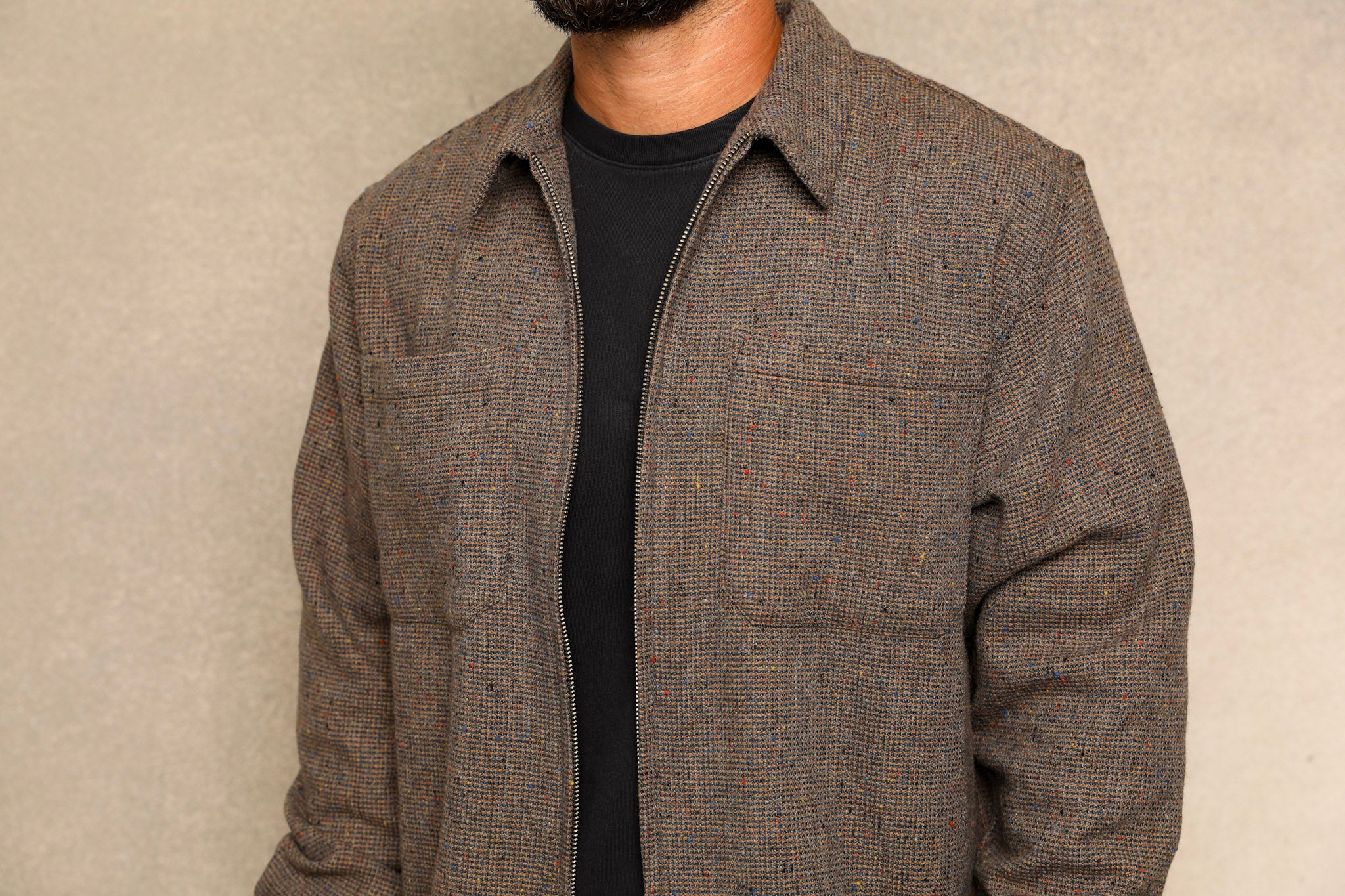 Tweed Zip-up Grey