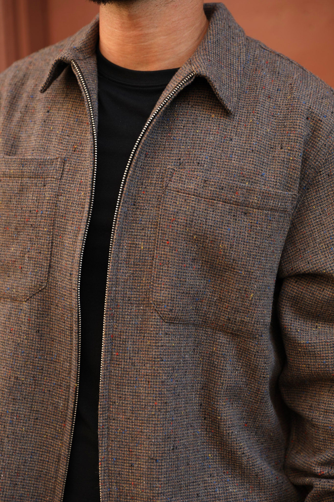 Tweed Zip-up Grey