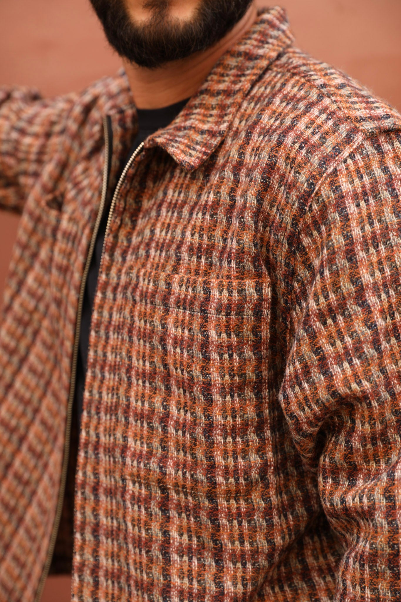 Tweed zip-up (upholstery)