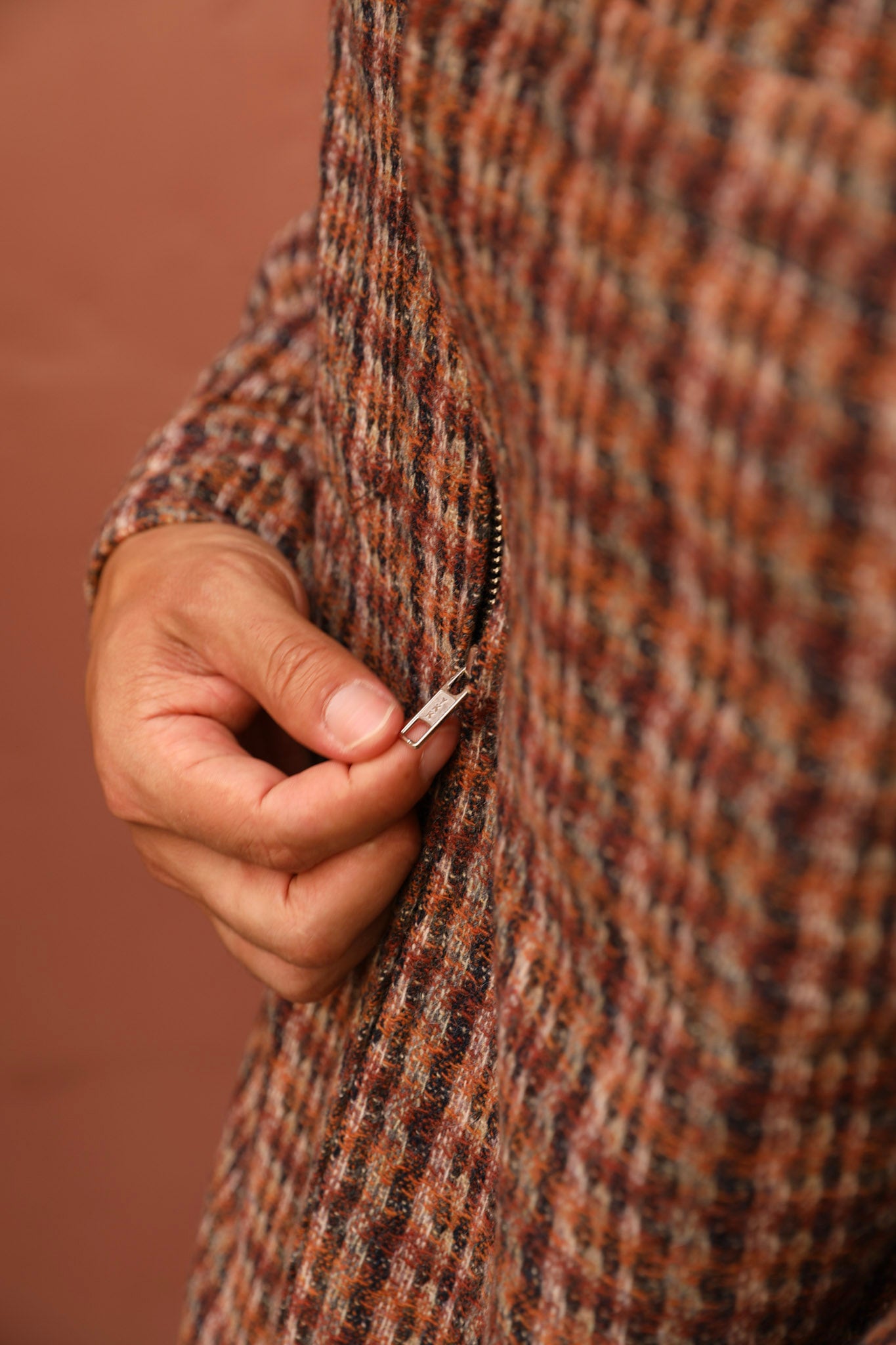 Tweed zip-up (upholstery)