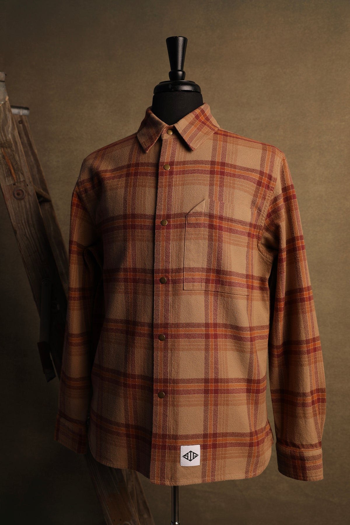 Flannel Shirt Jacket Caramel
