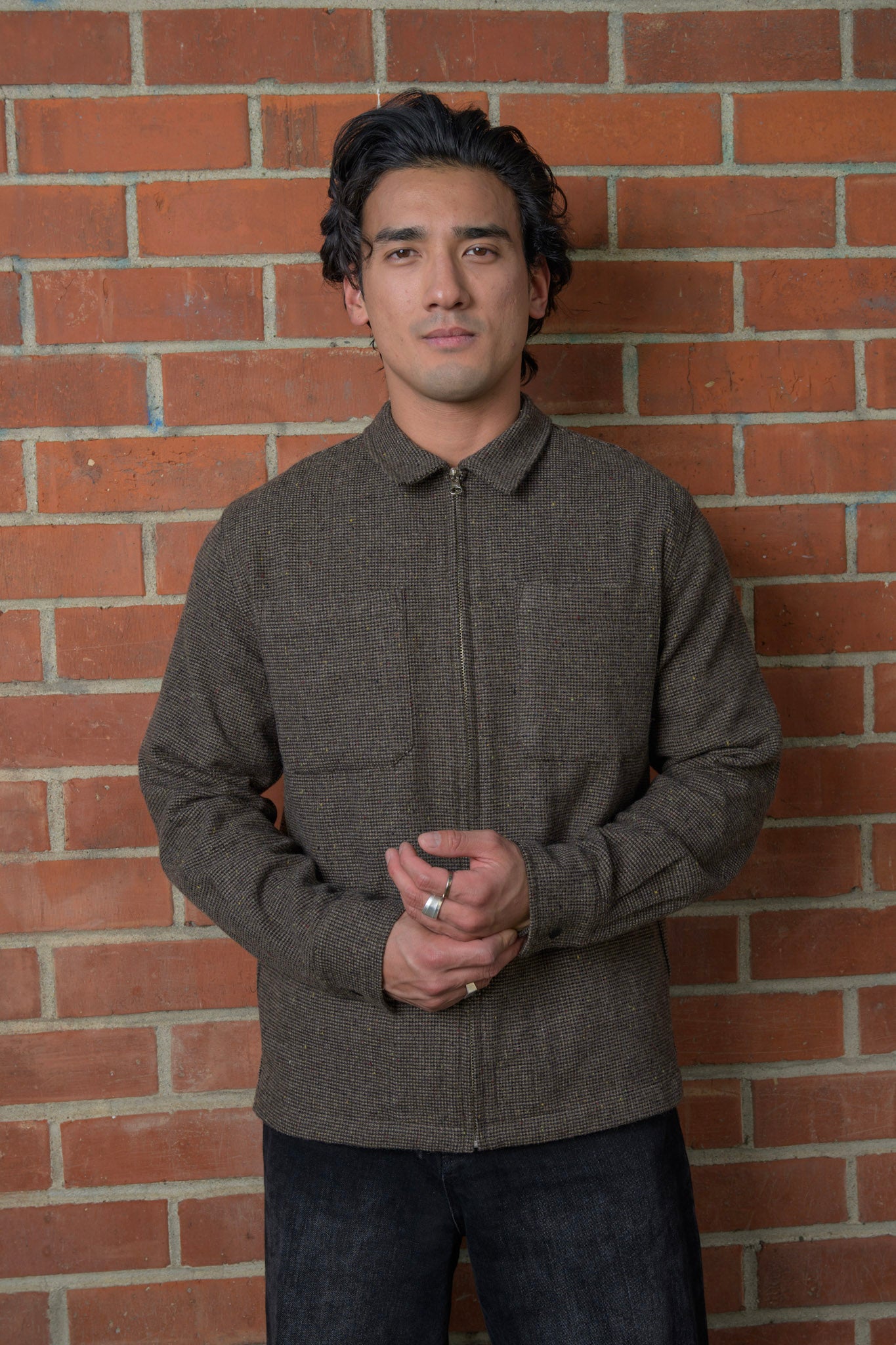 Tweed Zip-up Old World